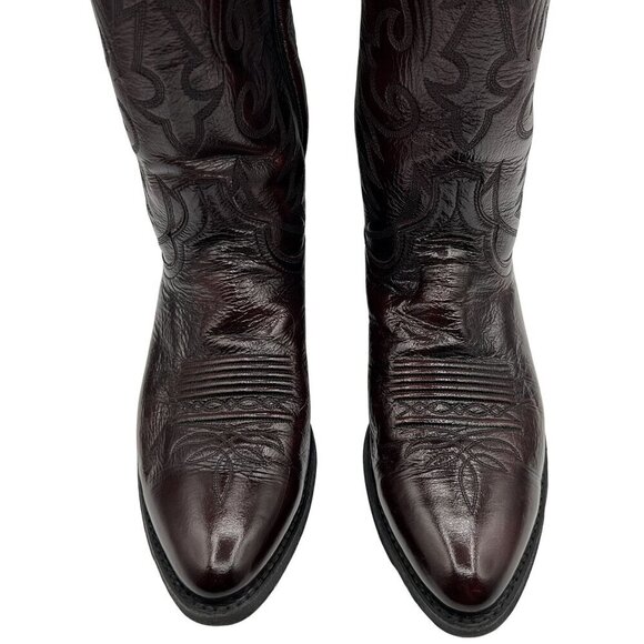 Dan Post Mens 9.5D Black Cherry Leather Cowboy Boots Western Stitching Rodeo - Picture 8 of 16